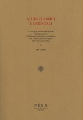 Studi classici e orientali (2013). Vol. 59
