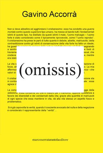 Omissis - Gavino Accorrà - Libro Serra Tarantola 2021 | Libraccio.it