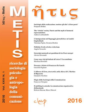 Metis. Ricerche di sociologia, psicologia e antropologia della comunicazione (2016). Vol. 23  - Libro CLEUP 2016 | Libraccio.it