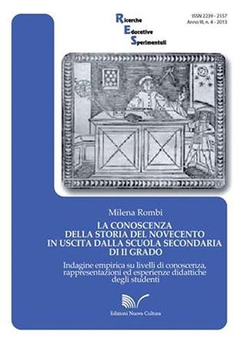 La conoscenza della storia del Novecento in uscita dalla scuola secondaria di secondo grado. Indagine empirica su livelli di conoscenza, rappresentazioni... - Milena Rombi - Libro Nuova Cultura 2013 | Libraccio.it