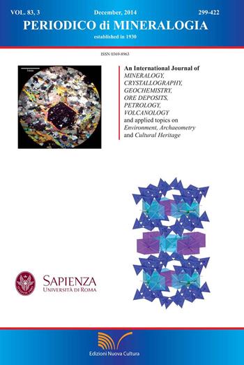 Periodico di mineralogia. Ediz. inglese (2014). Vol. 83\3 - Antonio Gianfagna - Libro Nuova Cultura | Libraccio.it