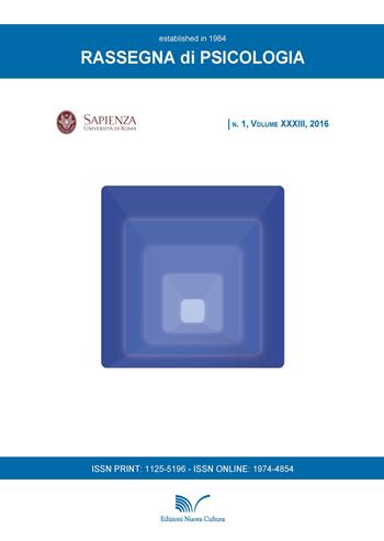Rassegna di Psicologia (2016). Vol. 1  - Libro Nuova Cultura 2017 | Libraccio.it