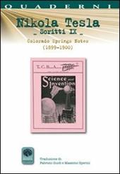 Scritti IX. Vol. 9: Colorado Springs Notes (1899-1900).