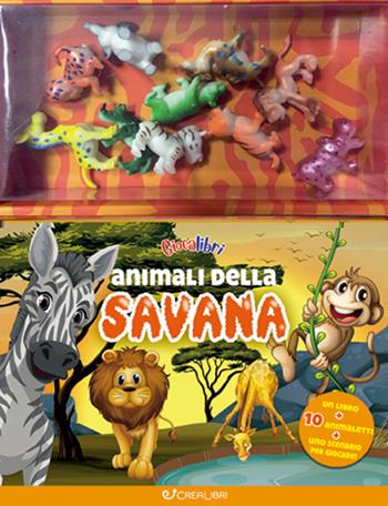 Animali della savana. Ediz. a colori. Con 10 animaletti in plastica. Con Poster  - Libro Crealibri 2022, Giocalibri | Libraccio.it