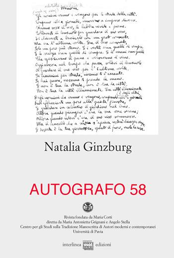 Autografo. Natalia Ginzburg (2017). Vol. 58  - Libro Interlinea 2017 | Libraccio.it