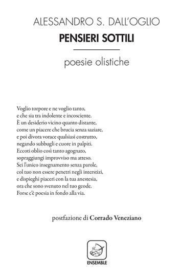 Pensieri sottili. Poesie olistiche - Lorenzo Molino - Libro Ensemble 2018, Alter | Libraccio.it