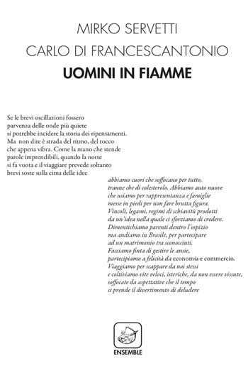 Uomini in fiamme - Mirko Servetti, Carlo Di Francescantonio - Libro Ensemble 2018, Alter | Libraccio.it
