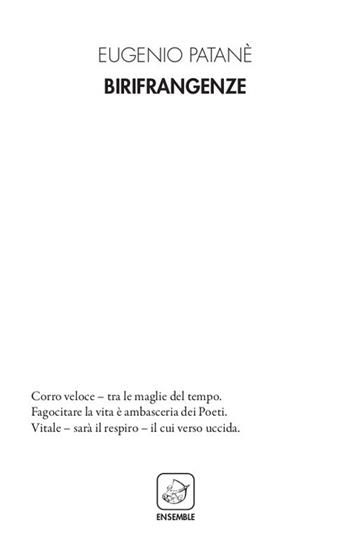 Birifrangenze - Eugenio Patanè - Libro Ensemble 2019, Alter | Libraccio.it