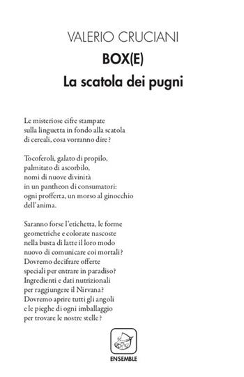 Box(e). La scatola dei pugni - Valerio Cruciani - Libro Ensemble 2019, Alter | Libraccio.it