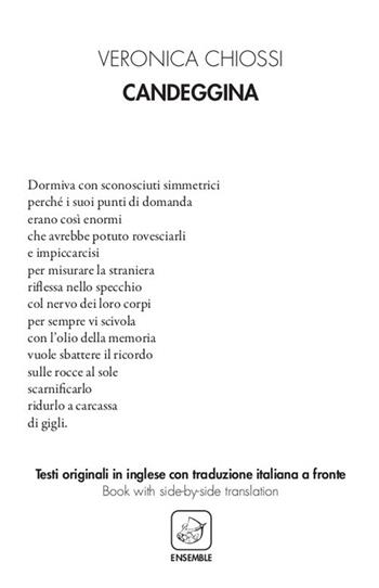 Candeggina. Testo inglese a fronte - Veronica Chiossi - Libro Ensemble 2019, Alter | Libraccio.it