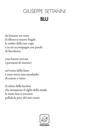 Blu - Giuseppe Settanni - Libro Ensemble 2019, Alter | Libraccio.it