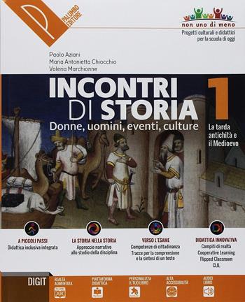 Incontri di storia. Donne, uomini, eventi, culture. Per la Scuola media. Con DVD-ROM. Vol. 1 - Paolo Aziani, M. Antonietta Chiocchio, V. Marchionne - Libro Palumbo 2018 | Libraccio.it