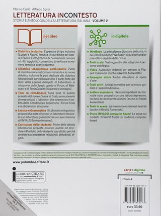 Letteratura incontesto. Storia e antologia della letteratura italiana. Per le Scuole superiori. Vol. 2 - Marisa Carlà, Alfredo Sgroi - Libro Palumbo 2018 | Libraccio.it