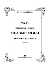 Esame della distribuzione e del dominio delle acque potabili in Sorrento Piano e Meta. Ediz. in facsimile