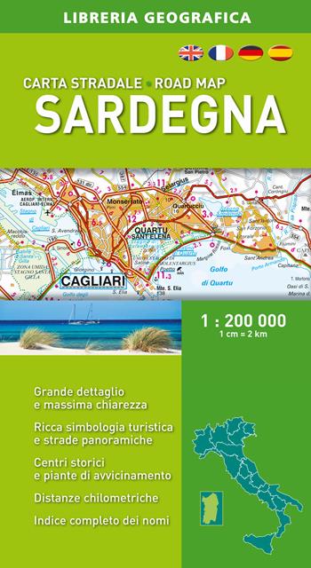 Sardegna 1:200.000  - Libro Libreria Geografica 2015, Carte stradali regionali d'Italia | Libraccio.it