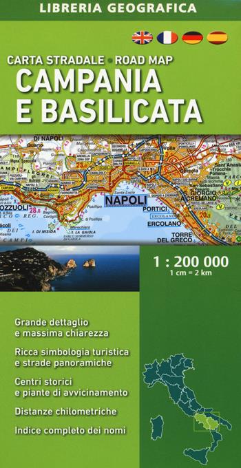 Campania e Basilicata 1:200.000  - Libro Libreria Geografica 2018, Carte stradali regionali d'Italia | Libraccio.it