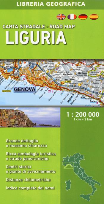 Liguria 1:200.000  - Libro Libreria Geografica 2018, Carte stradali regionali d'Italia | Libraccio.it