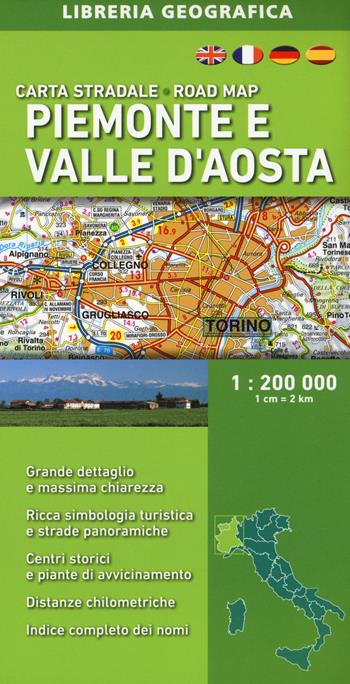 Piemonte e Valle d'Aosta 1:200.000  - Libro Libreria Geografica 2018, Carte stradali regionali d'Italia | Libraccio.it