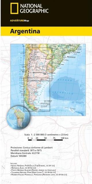 Argentina 1:2.300.000  - Libro Libreria Geografica 2019, National Geographic Adventure Travel Map | Libraccio.it