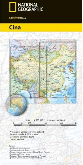 Cina 1:4.500.000  - Libro Libreria Geografica 2019, National Geographic Adventure Travel Map | Libraccio.it