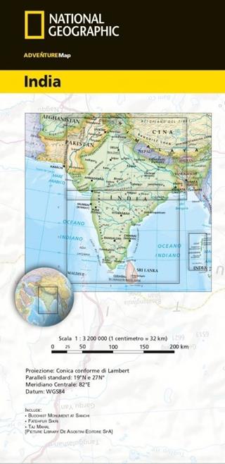 India 1:3.200.000  - Libro Libreria Geografica 2019, National Geographic Adventure Travel Map | Libraccio.it