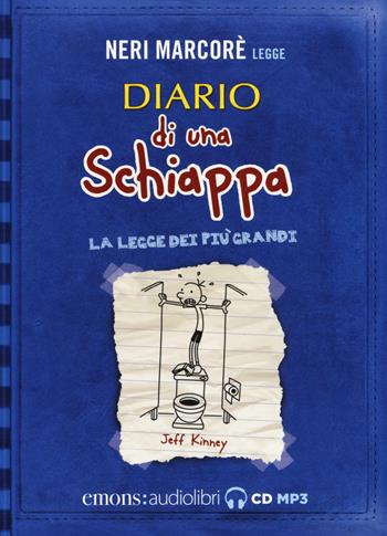 Diario di una schiappa. La legge dei più grandi letto da Neri Marcorè. Audiolibro. CD Audio formato MP3 - Jeff Kinney - Libro Emons Edizioni 2018, Ragazzi | Libraccio.it