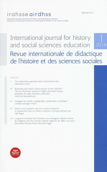 International journal for history and social sciences education-Revue internationale de didactique de l'histoire et des sciences sociales (2016). Vol. 1  - Libro Pacini Editore 2016 | Libraccio.it