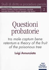 Questioni probatorie. Tra male captum bene retentum e theory of the fruit of the poisonous tree