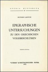 Epigraphische Untersuchungen zu den griechischen Volkbeschlüssen (1927)