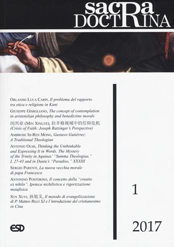 Sacra doctrina (2017). Vol. 1  - Libro ESD-Edizioni Studio Domenicano 2017, Sacra doctrina | Libraccio.it
