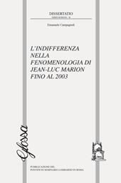 L'indifferenza nella fenomenologia di Jean-Luc Marion fino al 2003