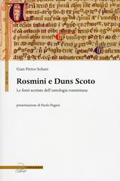 Rosmini e Duns Scoto. Le fonti scotiste dell'ontologia rosminiana
