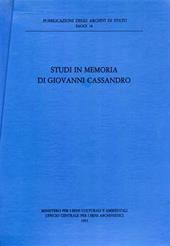 Studi in memoria di Giovanni Cassandro