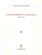 Supplementa italica. Vol. 27
