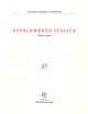 Supplementa italica. Vol. 27  - Libro Quasar 2013, Supplementa Italica | Libraccio.it