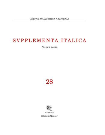 Supplementa Italica. Vol. 28  - Libro Quasar 2016, Supplementa Italica | Libraccio.it