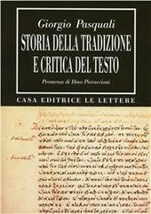 Storia della tradizione e critica del testo