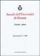 Annali dell'Università di Ferrara. Sezione lettere (2003). Vol. 4
