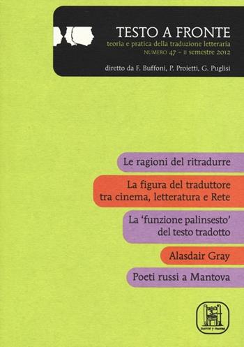 Testo a fronte. Vol. 47  - Libro Marcos y Marcos 2013, Testo a fronte | Libraccio.it