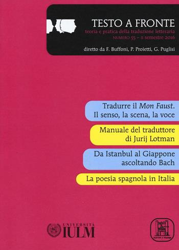 Testo a fronte. Vol. 55  - Libro Marcos y Marcos 2017, Testo a fronte | Libraccio.it