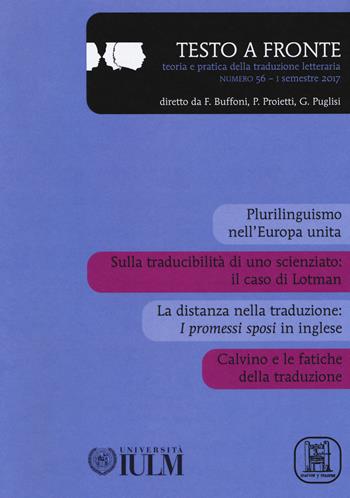 Testo a fronte. Vol. 56  - Libro Marcos y Marcos 2017, Testo a fronte | Libraccio.it