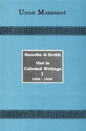 Collected writings (1924-1938)