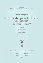 Cours de psychologie de 1892-1893 au lycée Henri-IV