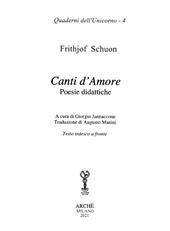 Canti d'amore. Poesie didattiche. Testo tedesco a fronte. Ediz. multilingue