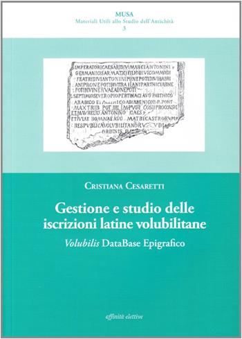 Gestione e studio delle iscrizioni latine volubilitane. Volubilis database epigrafico - Cristiana Cesaretti - Libro Affinità Elettive Edizioni 2008, Musa | Libraccio.it