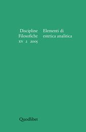 Discipline filosofiche (2005). Vol. 2: Elementi di estetica analitica.