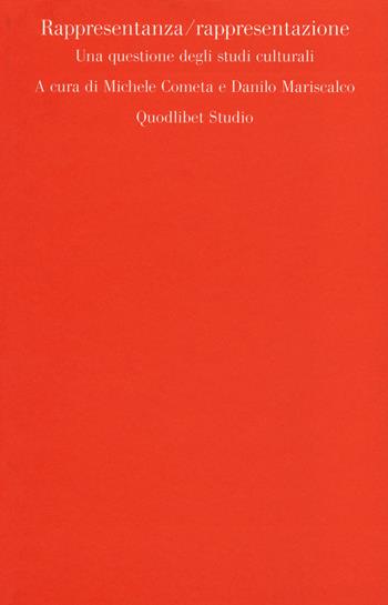 Rappresentanza-rappresentazione. Una questione degli studi culturali  - Libro Quodlibet 2014, Quodlibet studio. Scienze della cultura | Libraccio.it