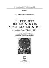 L' eternità del mondo in Mosè Maimonide e altri scritti (1949-1996)