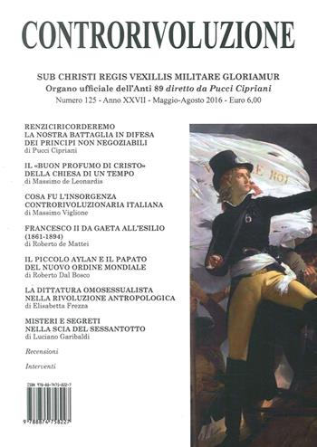 Controrivoluzione (2016). Vol. 125  - Libro Tabula Fati 2016 | Libraccio.it
