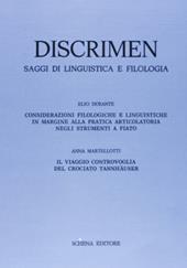 Discrimen. Saggi di linguistica e filologia